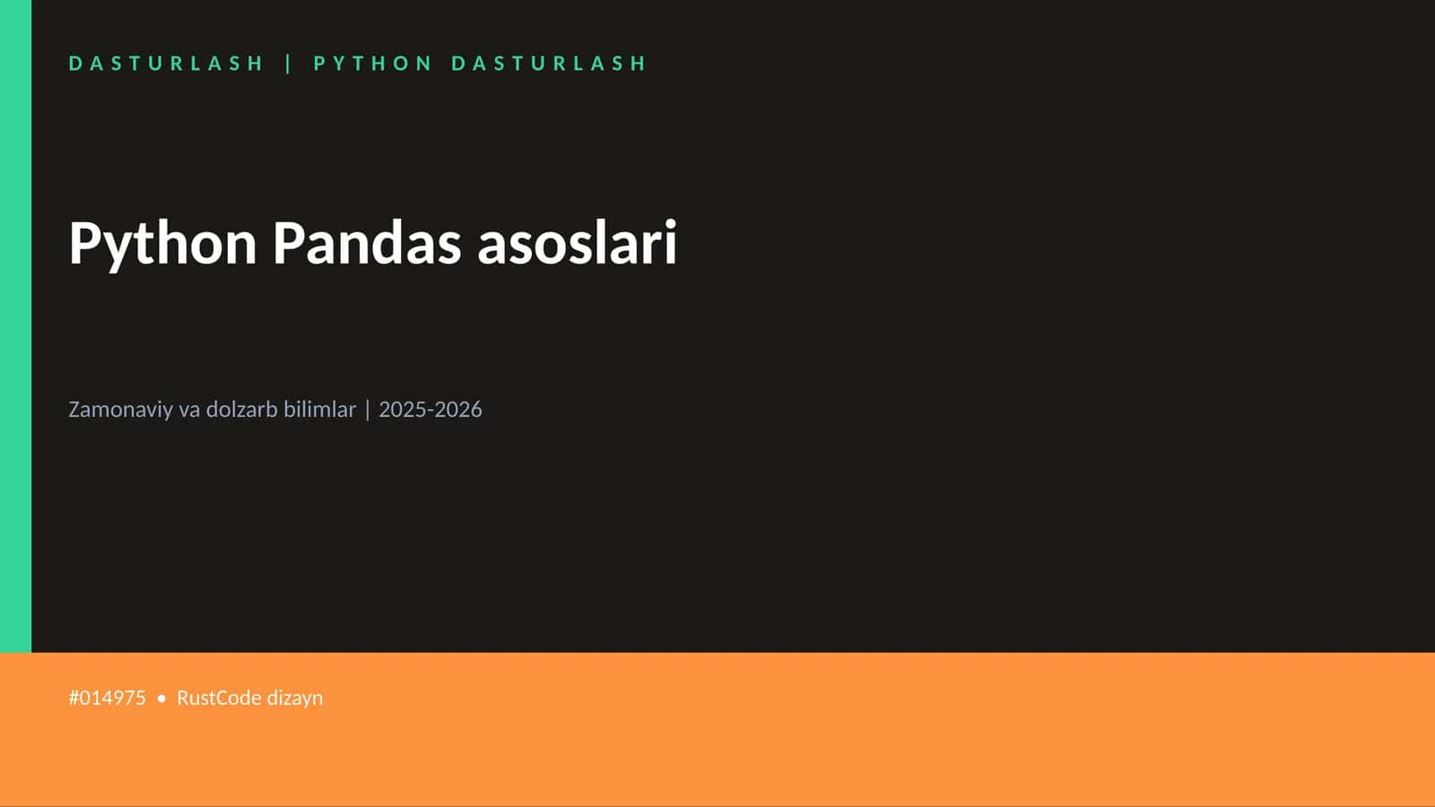 Python Pandas asoslari