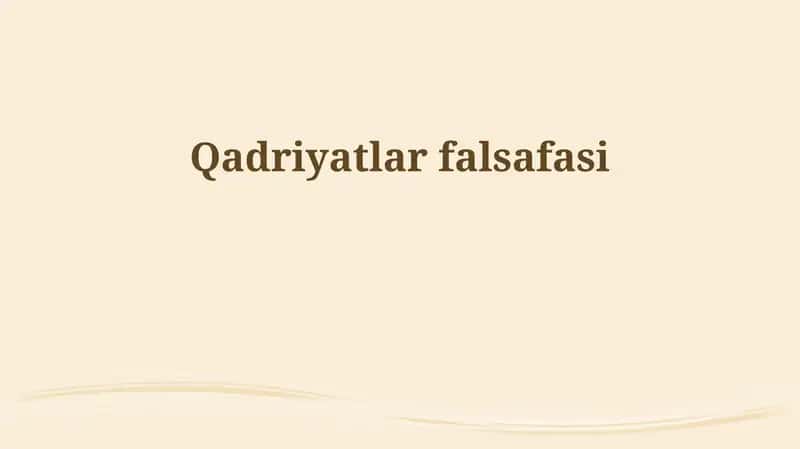 Qadriyatlar falsafasi