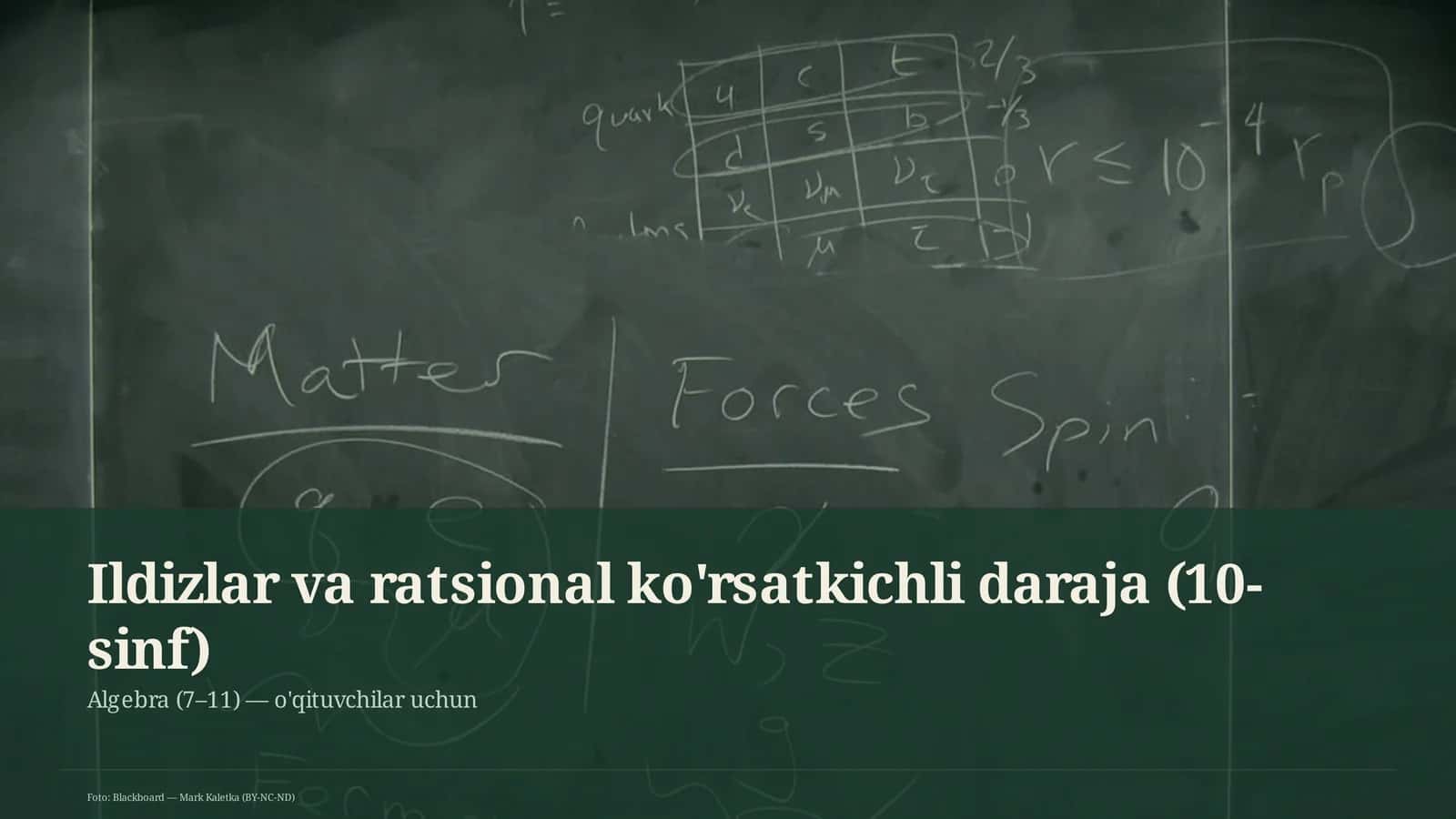Ildizlar va ratsional ko'rsatkichli daraja (10-sinf)