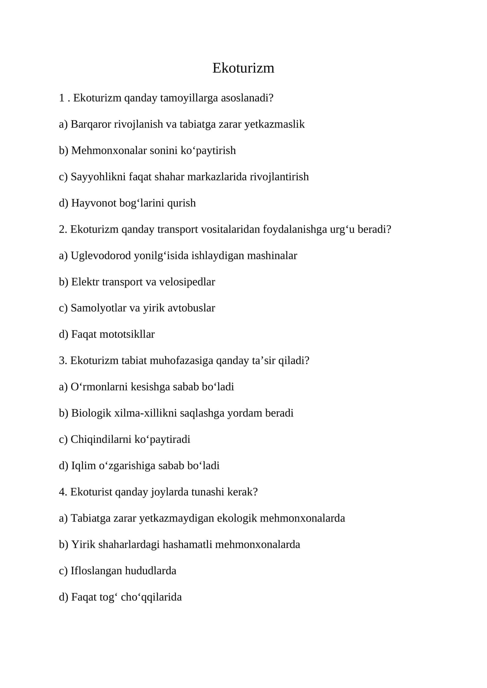 Ekoturizm