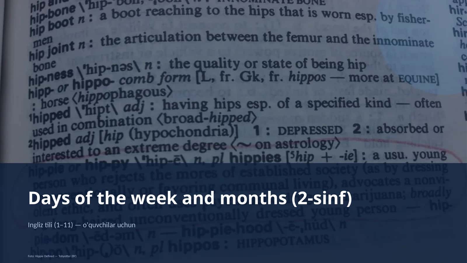 Days of the week and months (2-sinf)