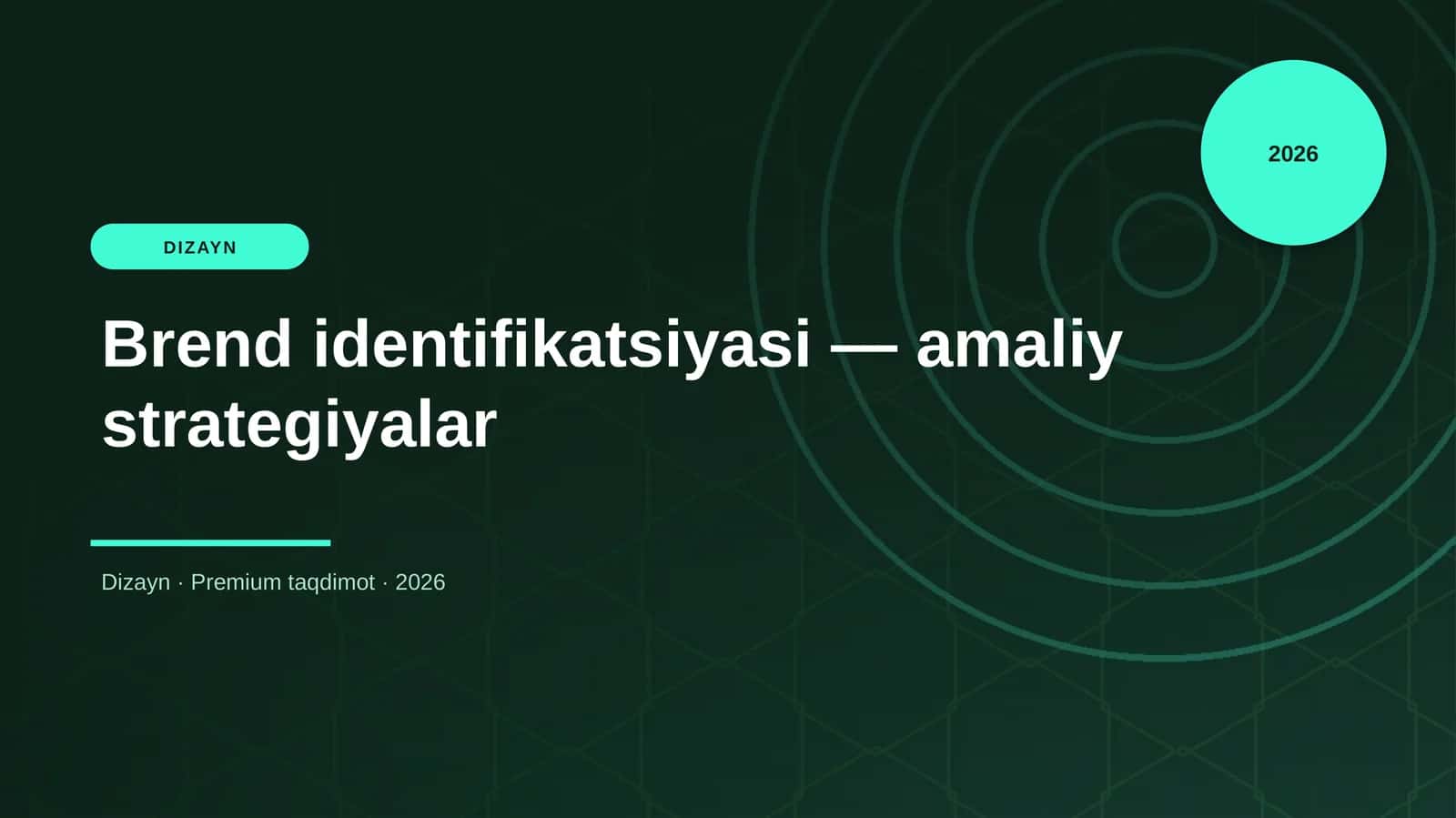 Brend identifikatsiyasi — amaliy strategiyalar