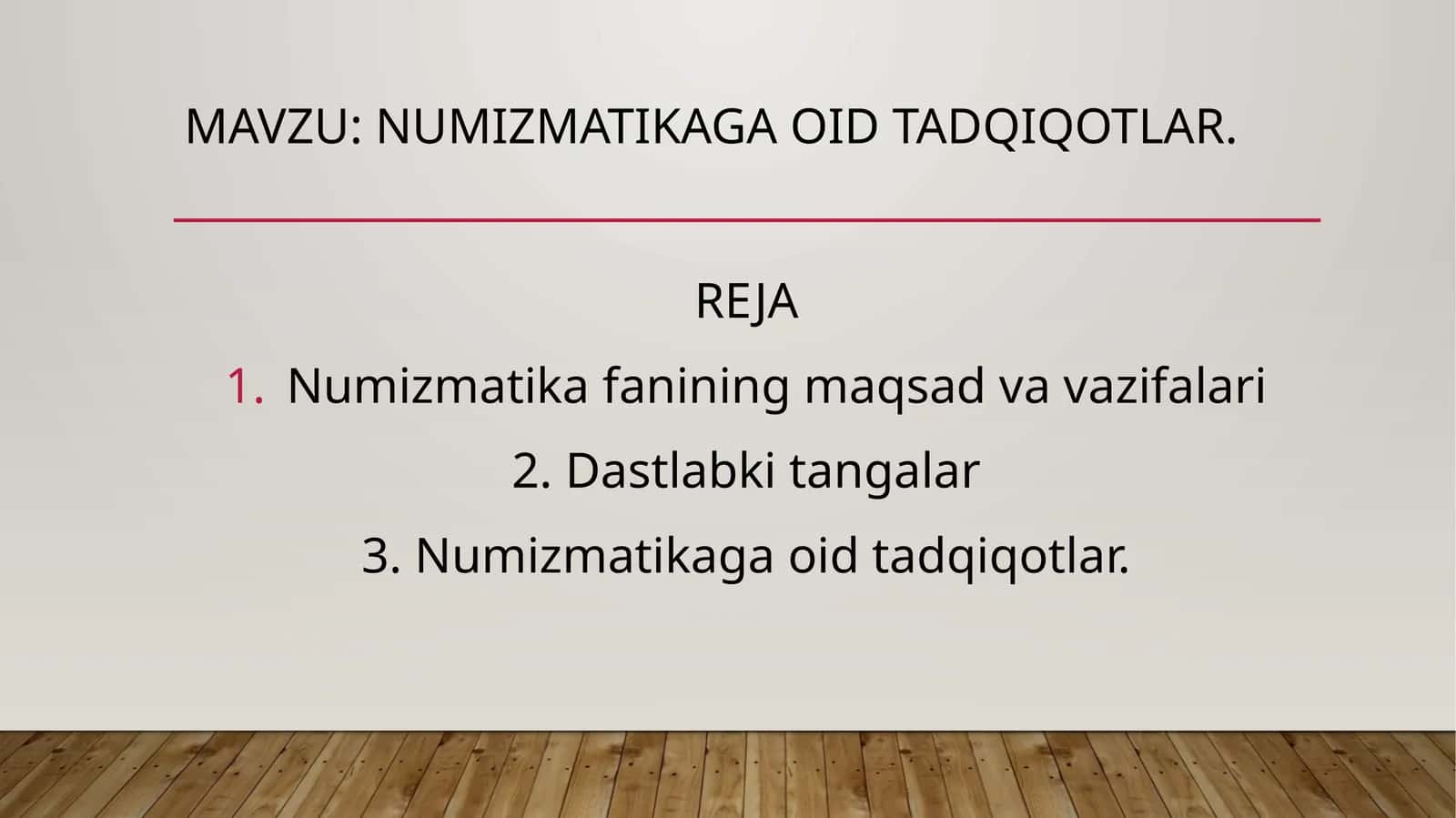 numizmatikaga oid tadqiqotlar