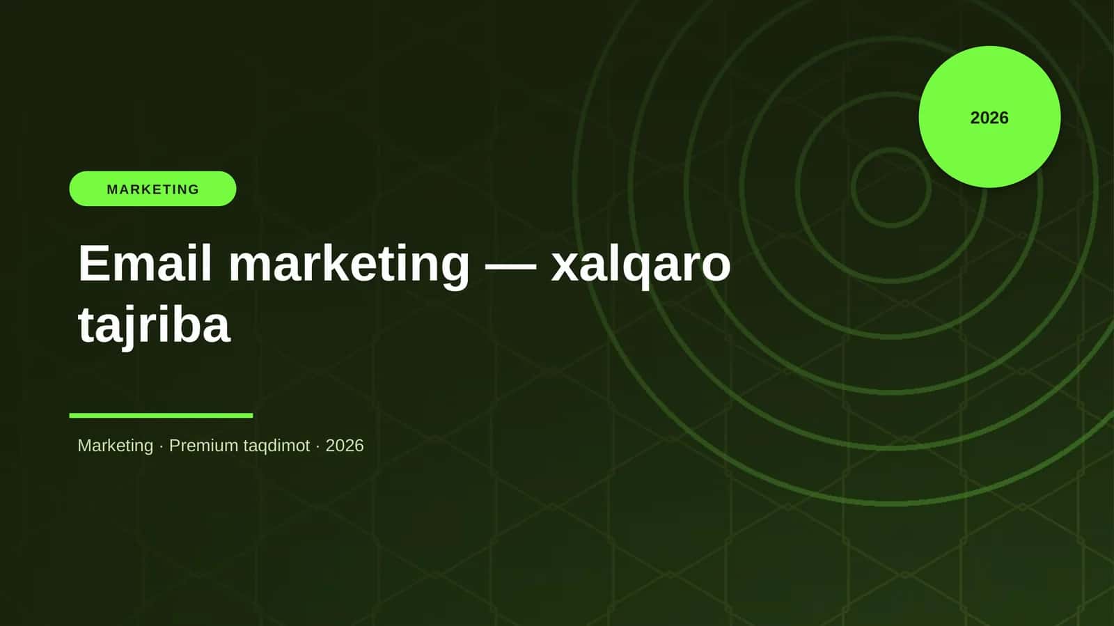 Email marketing — xalqaro tajriba