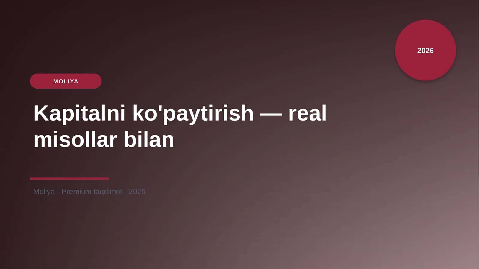 Kapitalni ko'paytirish — real misollar bilan