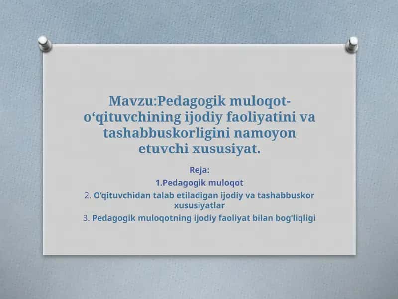 Pedagogik Muloqot