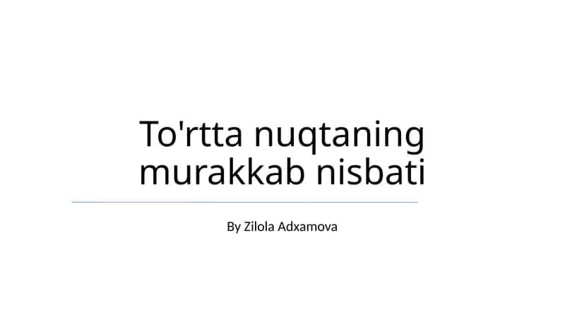 Proyektiv Geometriya Qo'llanmalari