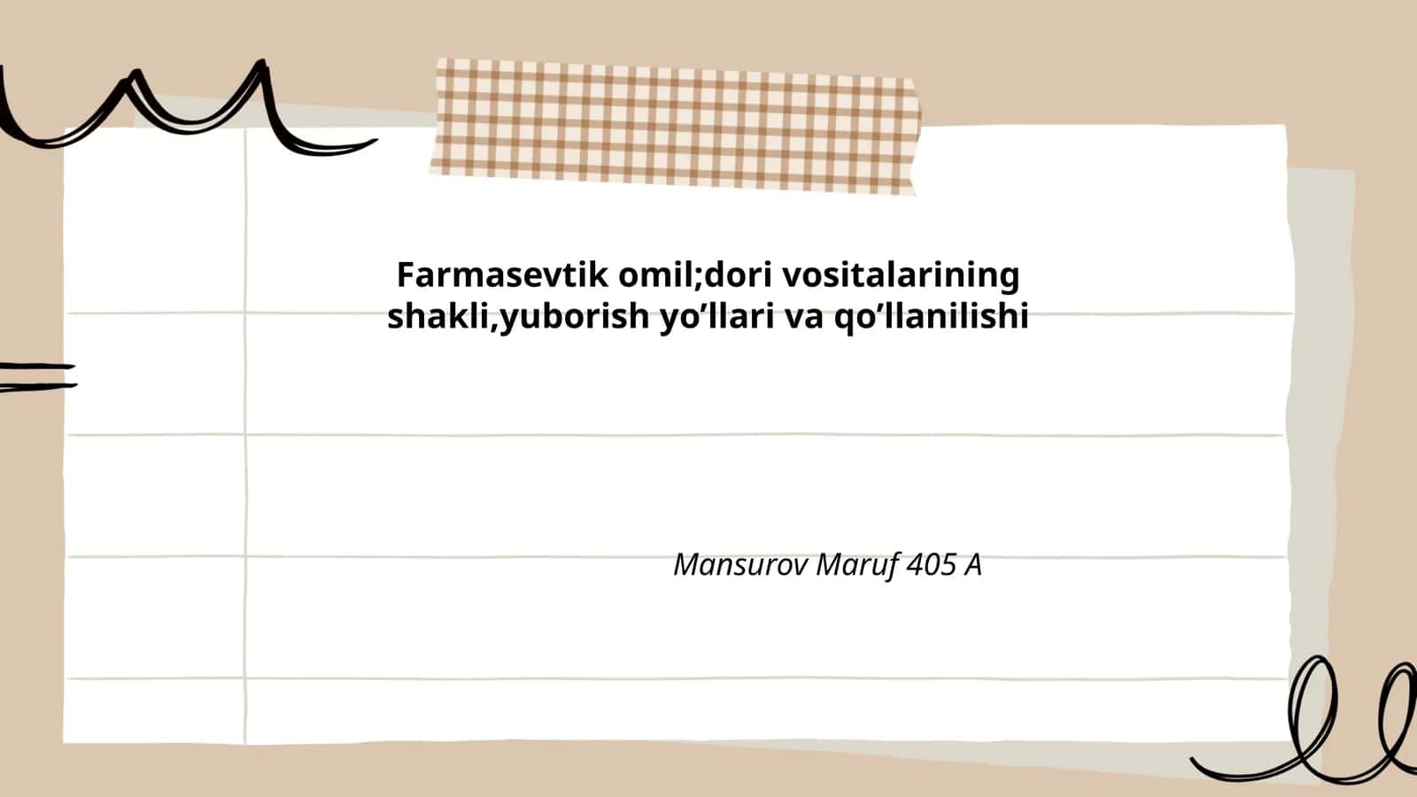 Dori Vositalarining Farmatsevtik Shakllari