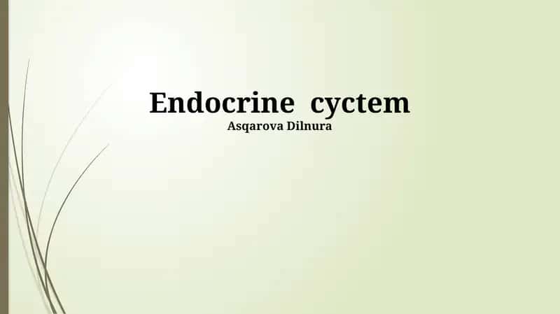 Endocrine cyctem