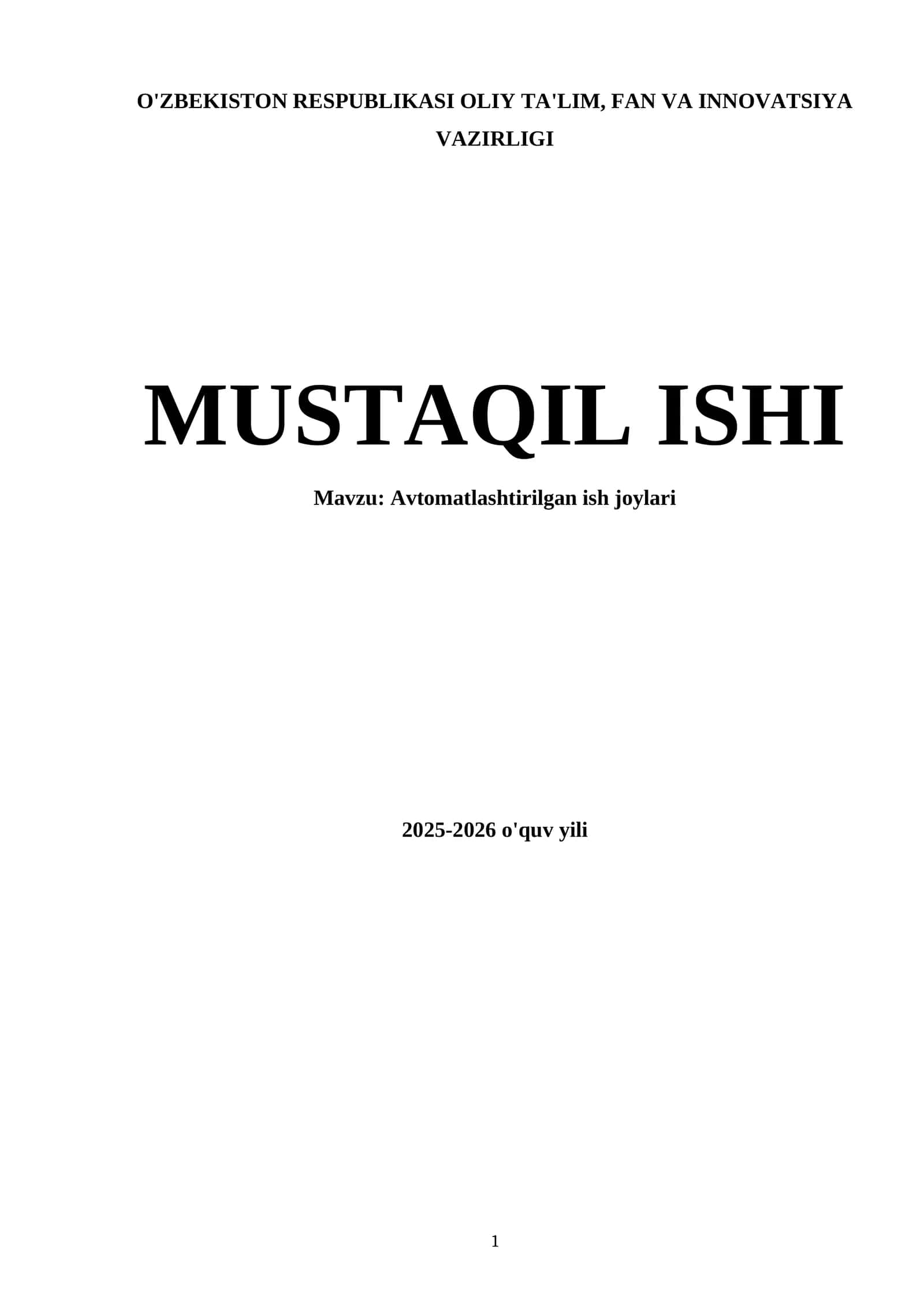 Avtomatlashtirilgan ish joylari
