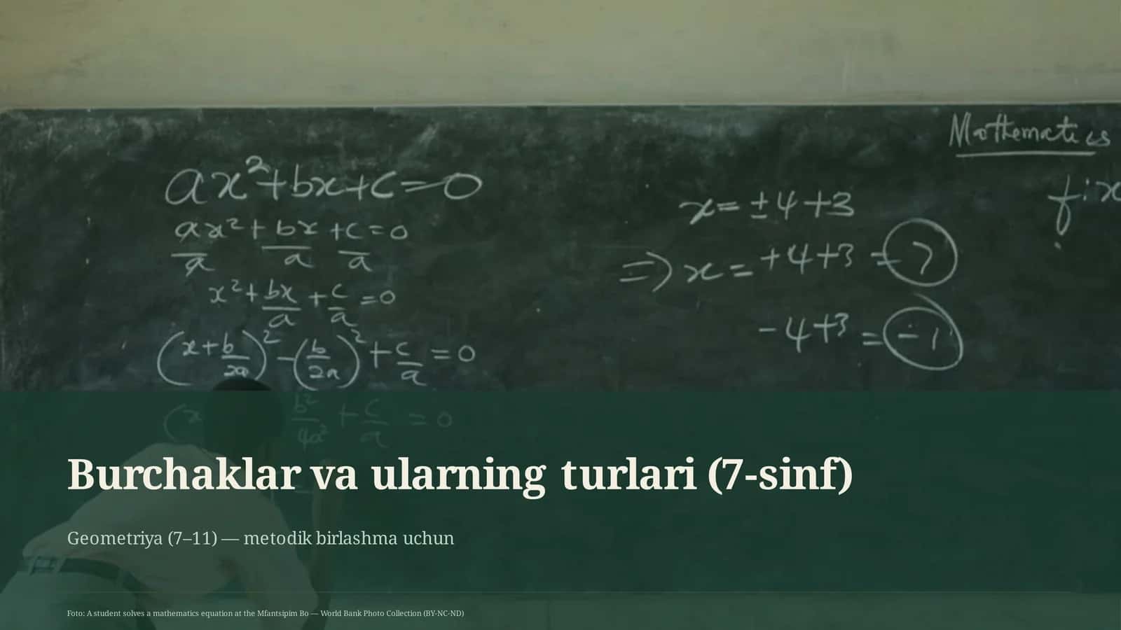 Burchaklar va ularning turlari (7-sinf)