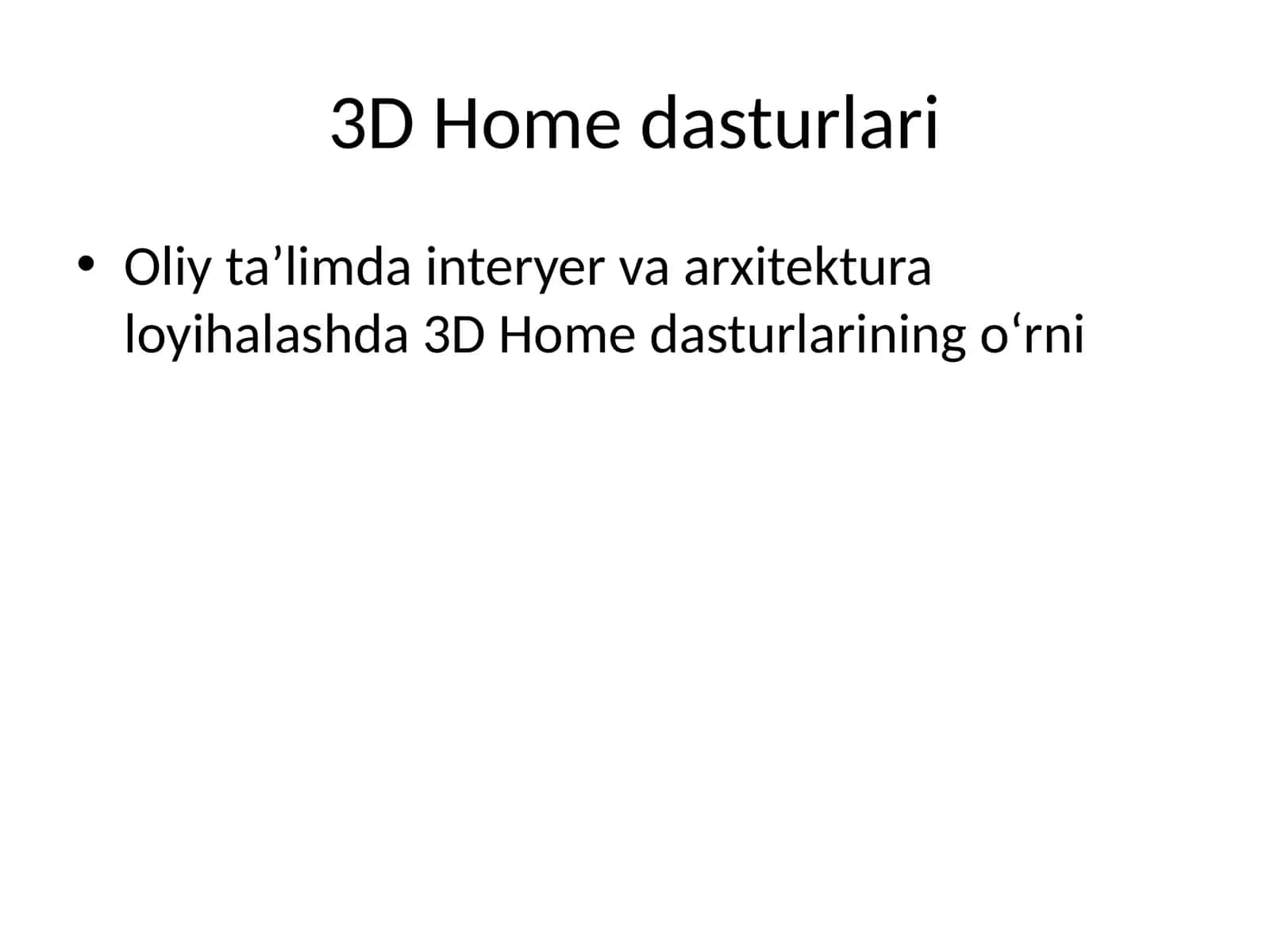 3D Home dasturlari