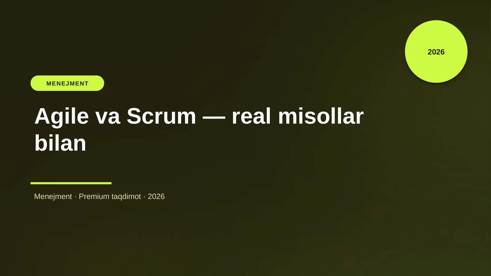 Agile va Scrum — real misollar bilan
