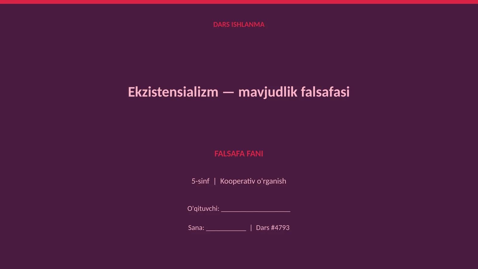 Ekzistensializm — mavjudlik falsafasi