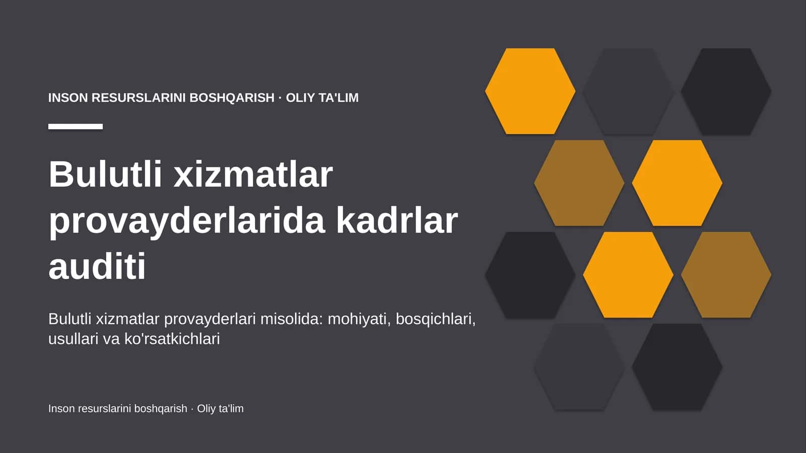 Bulutli xizmatlar provayderlarida kadrlar auditi