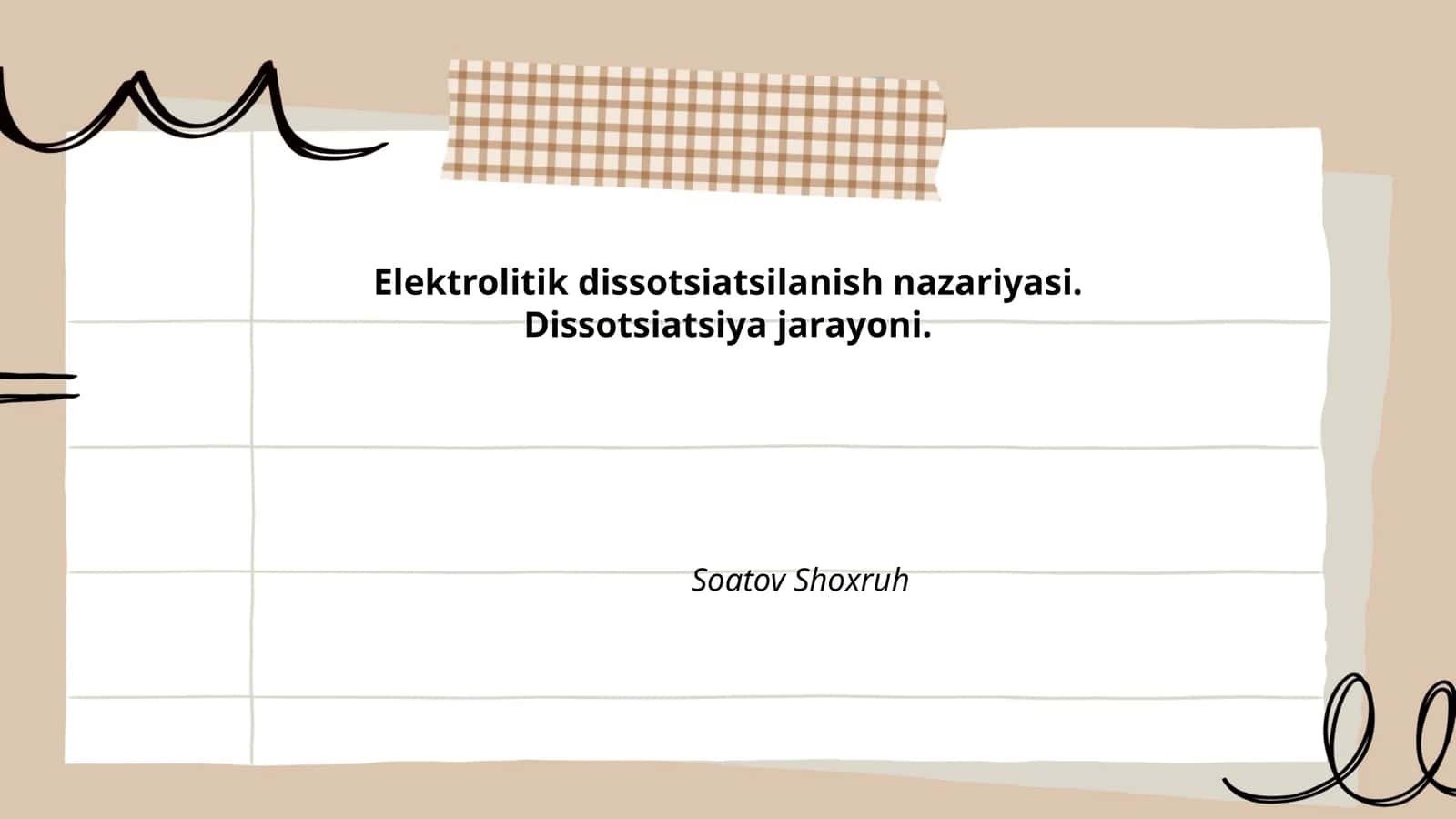 Elektrolitik dissotsiyalanish nazariyasi