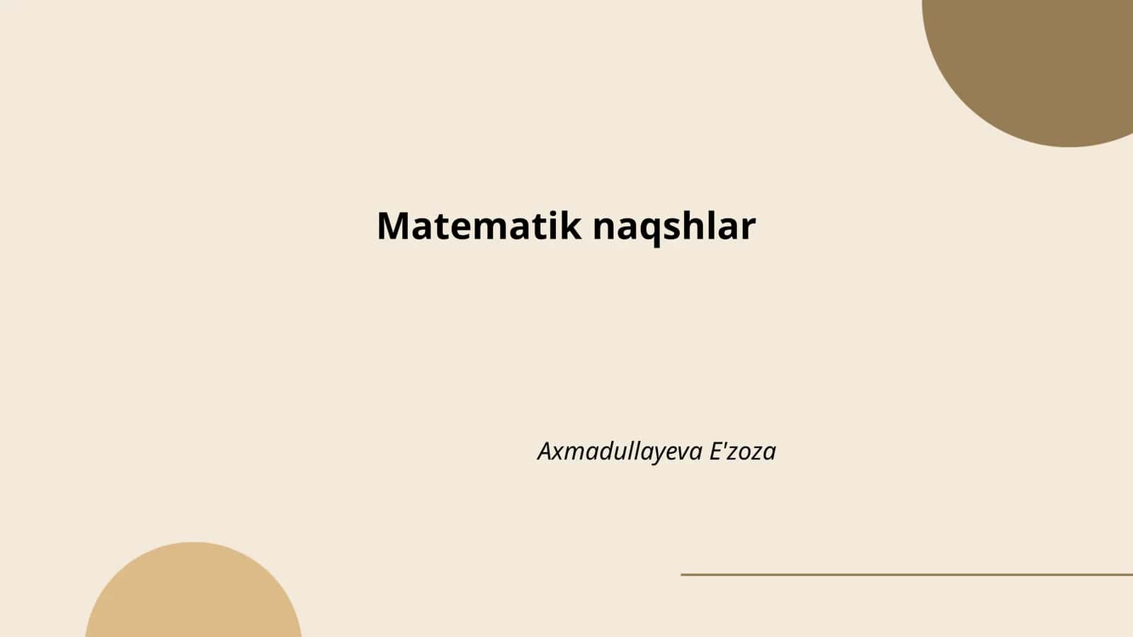 Matematik naqshlar