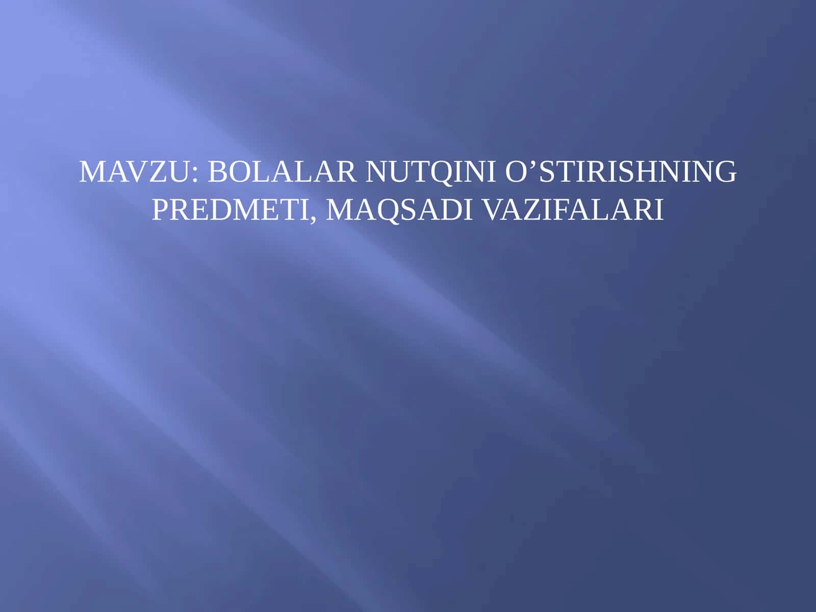 Nutqo'stirish metodikasi