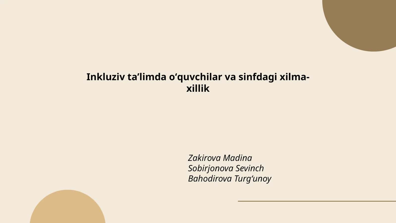 Inklyuziv ta'lim tizimi