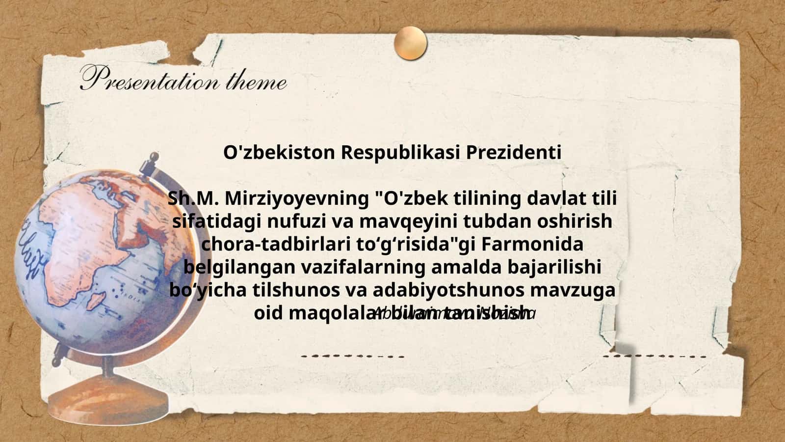 O'zbek tilining davlat tili sifatidagi nufuzi va mavqeyini tubdan oshirish chora-tadbirlari