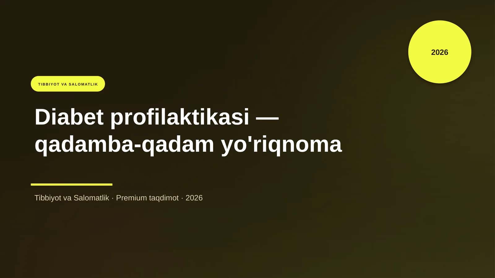 Diabet profilaktikasi — qadamba-qadam yo'riqnoma