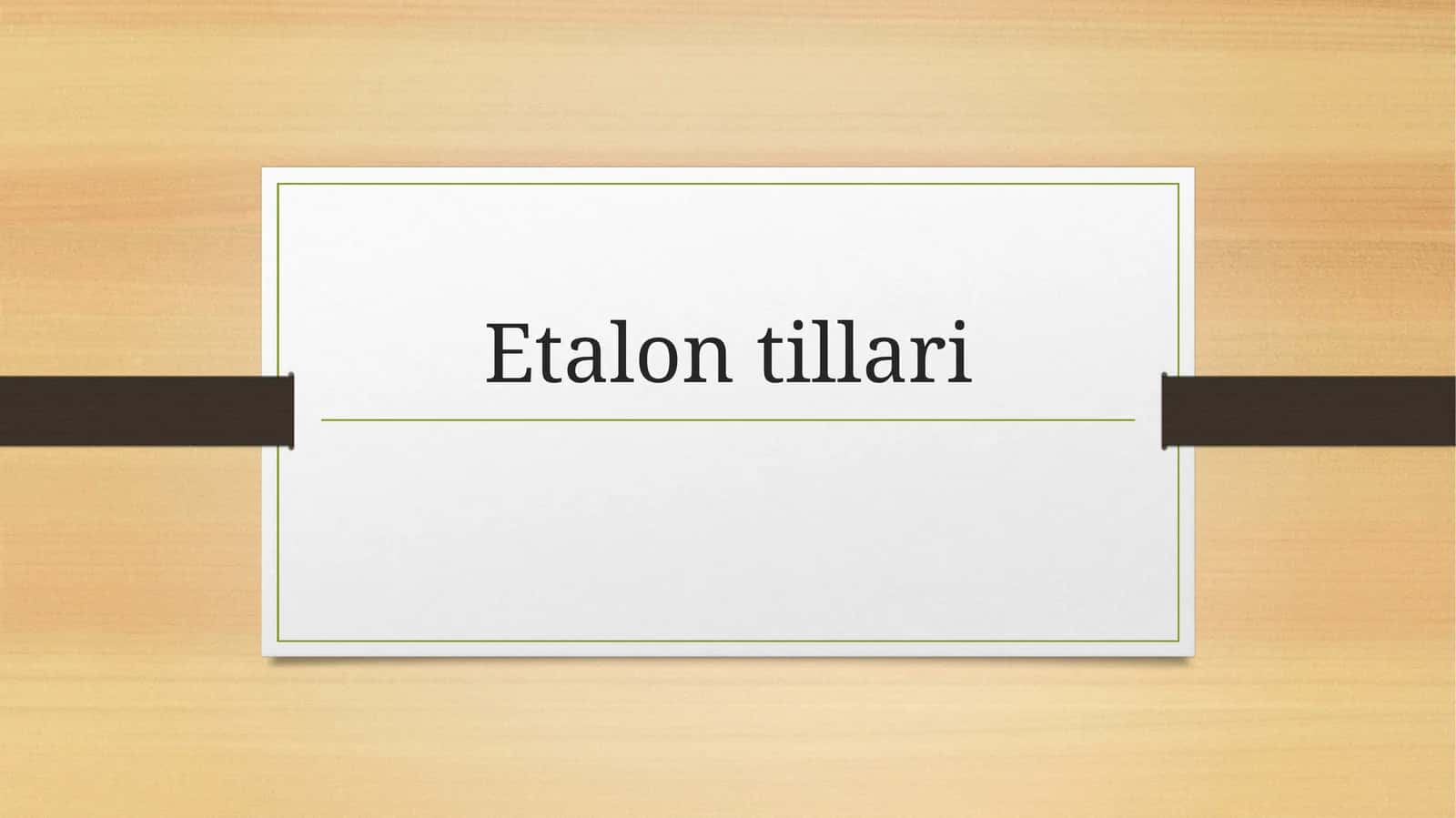 Etalon tillari