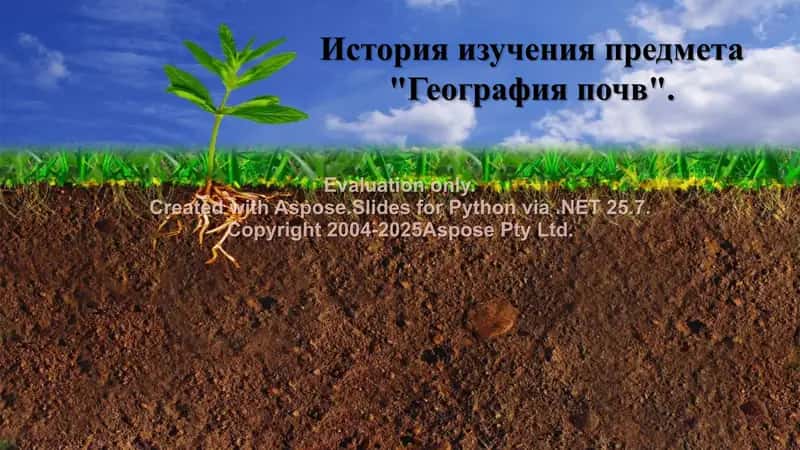 История изучения предмета География почв