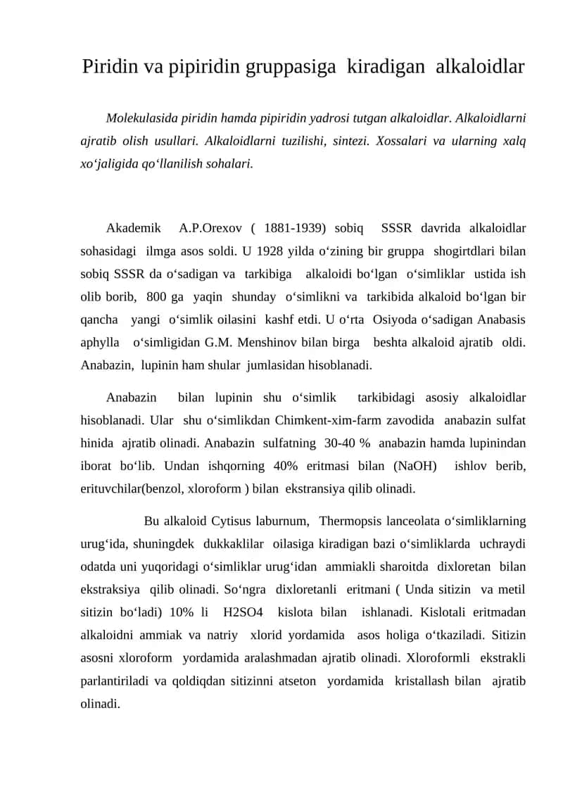 Alkaloidlar