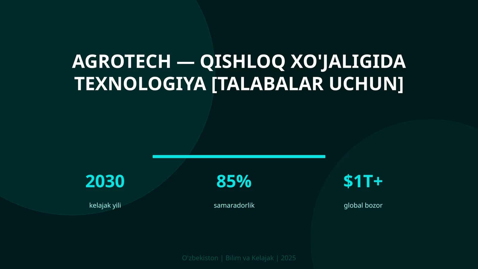 Agrotech — qishloq xo'jaligida texnologiya [talabalar uchun]