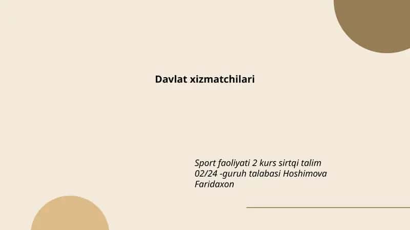 Davlat xizmatchilari