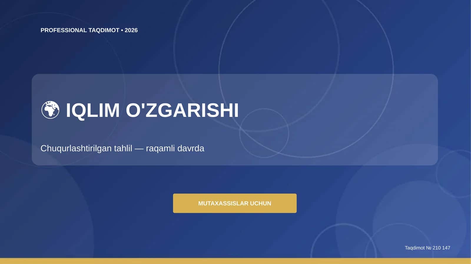 IQLIM O'ZGARISHI Taqdimot • 2026