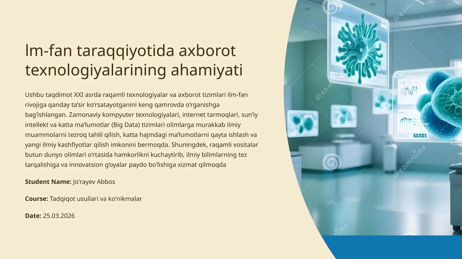 lm-fan taraqqiyotida axborot texnologiyalarining ahamiyati