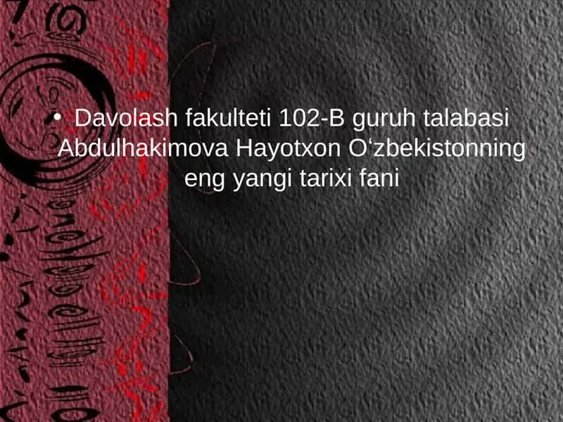 O'zbekistonning eng yangi tarixi fani