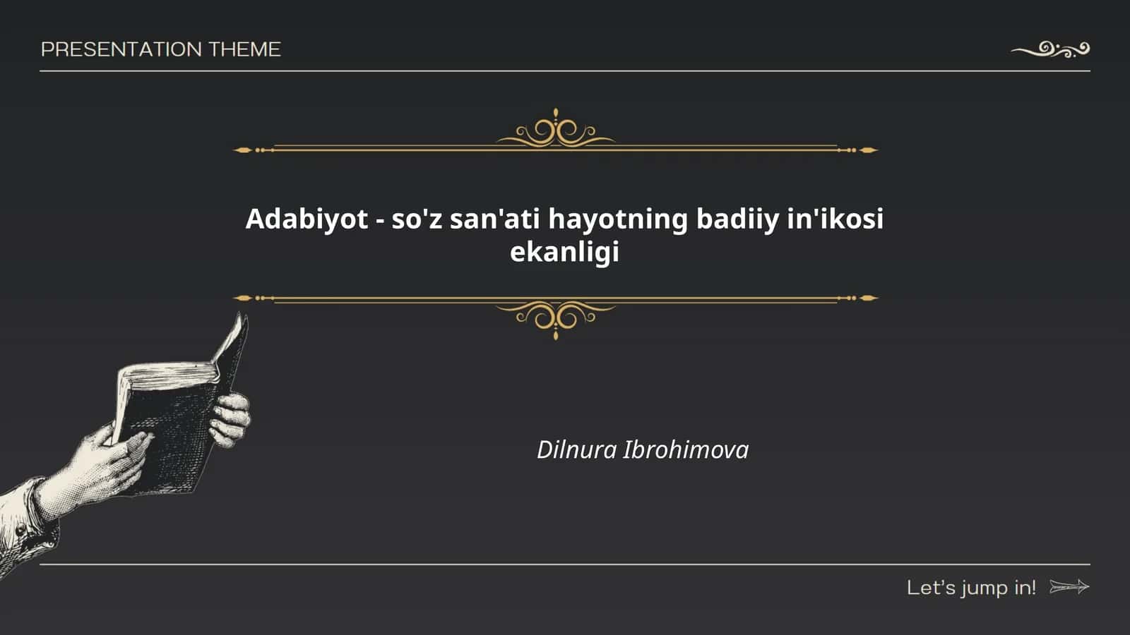 Adabiyot - so'z san'ati hayotning badiiy in'ikosi ekanligi