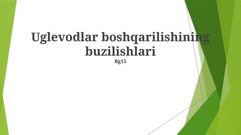 Uglevodlar boshqarilishining buzilishlari