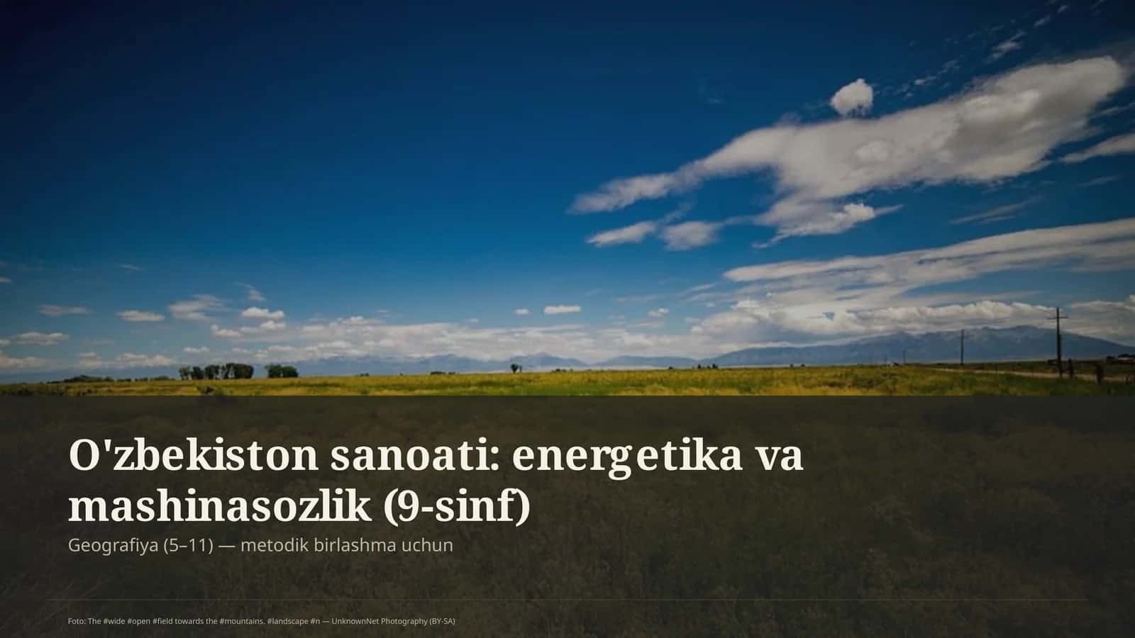 Geografiya (5–11) — metodik birlashma uchun