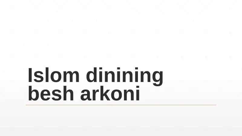 Islomdininingbesharkoni