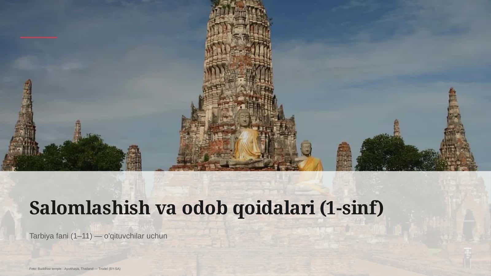 Salomlashish va odob qoidalari (1-sinf)