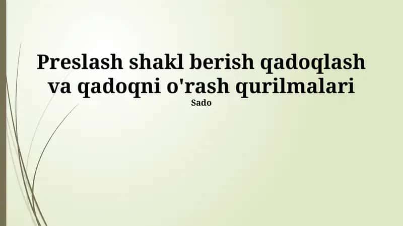 Yangi avlod qadoqlash uskunalari