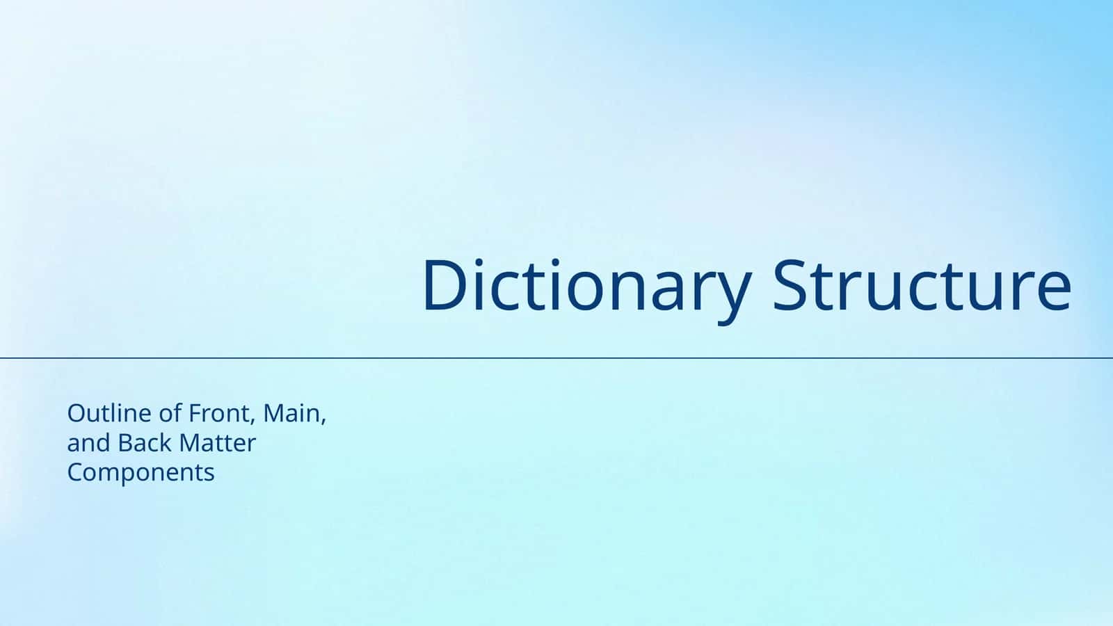 Dictionary Structure