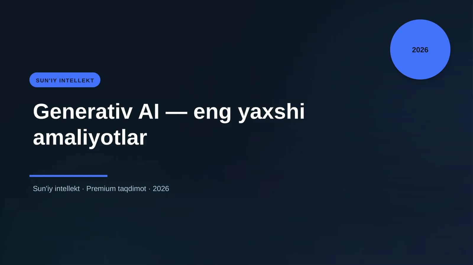Generativ AI — eng yaxshi amaliyotlar