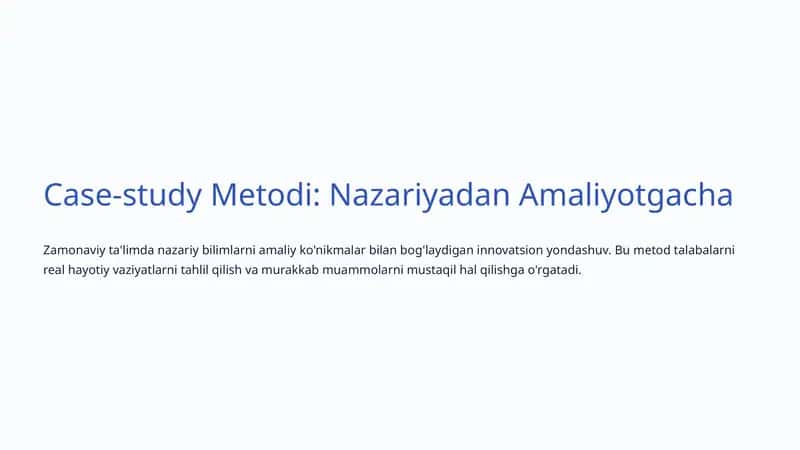 Case-study Metodi