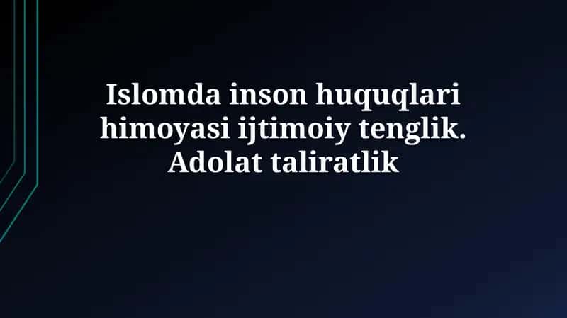 Islomda inson huquqlari