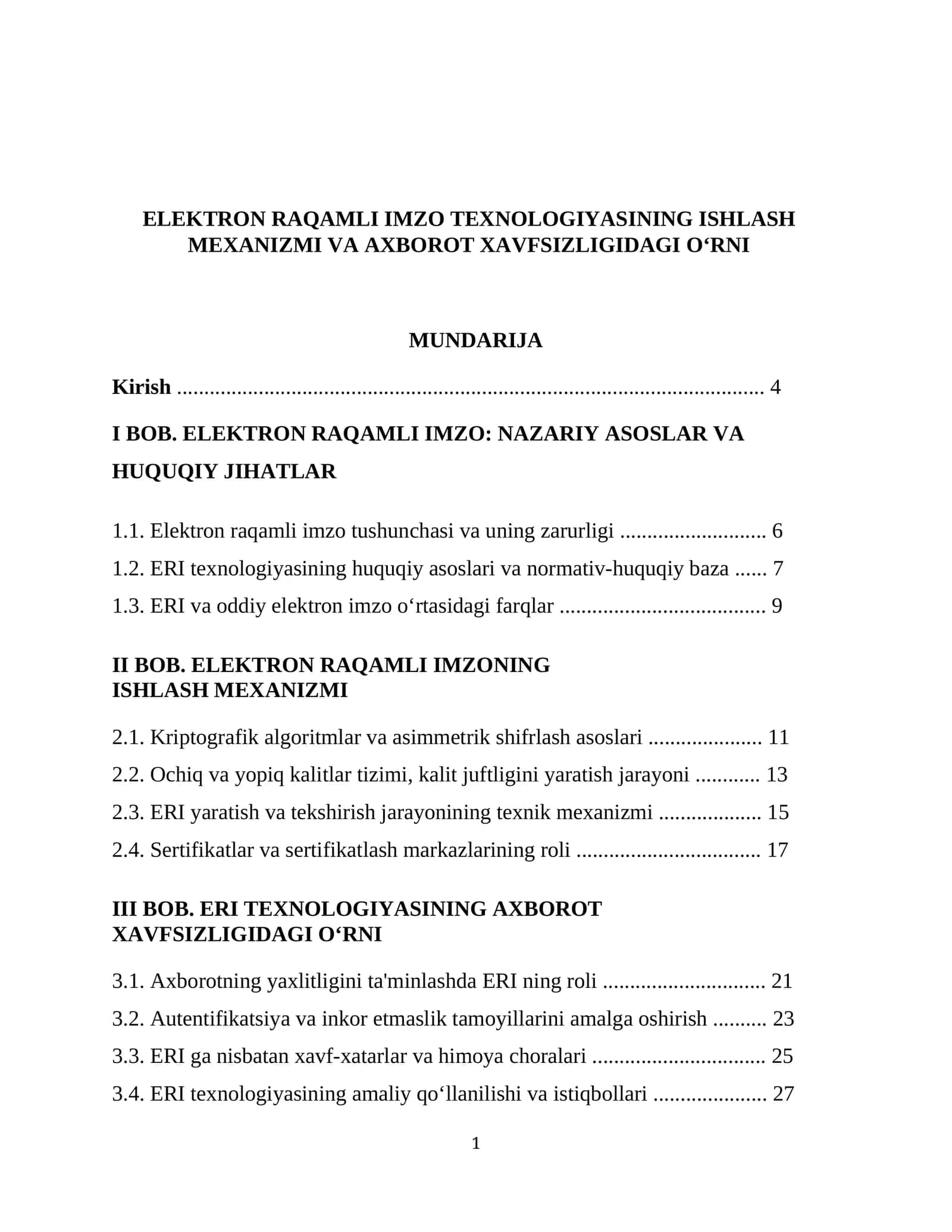 Elektron Raqamli Imzo Texnologiyasining Ishlash Mexanizmi va Axborot Xavfsizligidagi O‘rni
