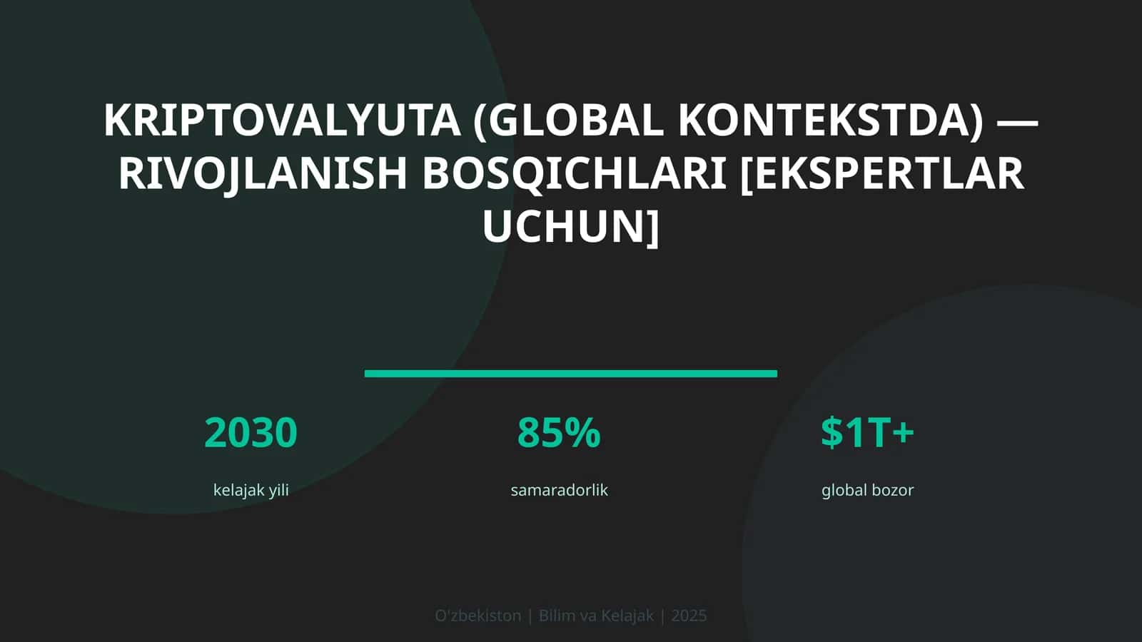 Kriptovalyuta (global kontekstda) — rivojlanish bosqichlari [ekspertlar uchun]