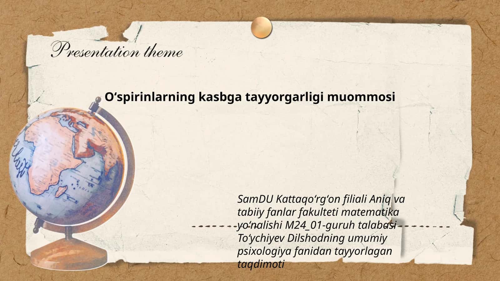 Oʻspirinlarning kasbga tayyorgarligi muommosi