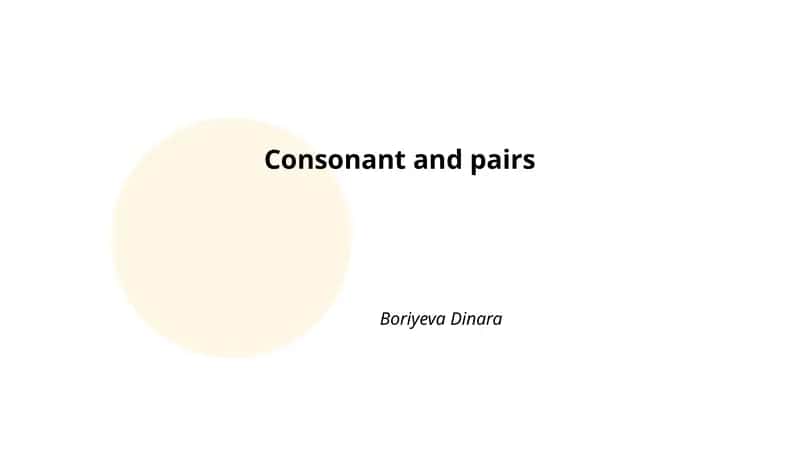 Consonant and pairs