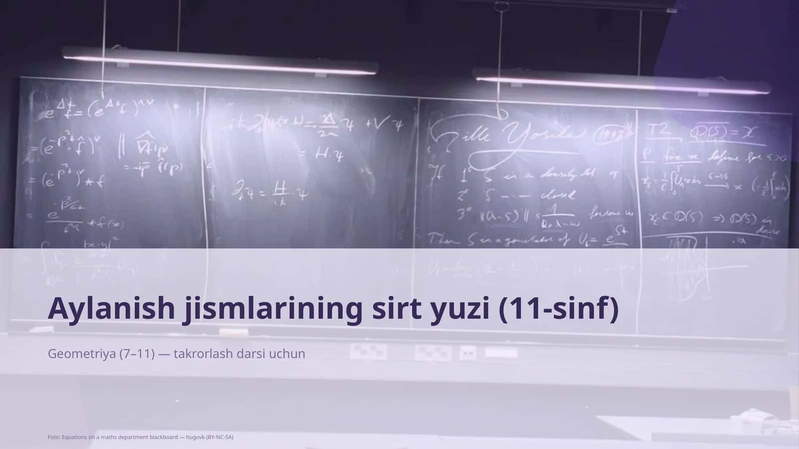 Aylanish jismlarining sirt yuzi (11-sinf)