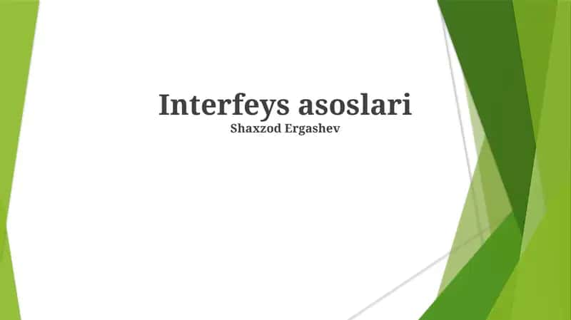 Interfeys asoslari