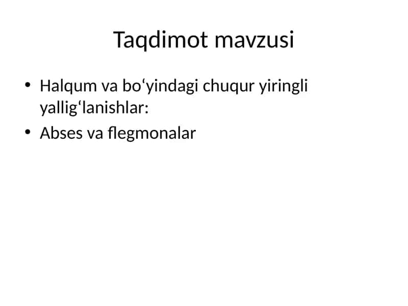 Xalqumorti (retrofaringeal) absess